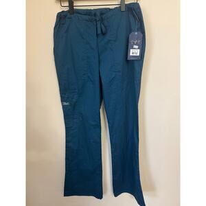 NWT Cherokee Workwear Core Stretch Scrub Pants XXS Teal Drawstring Medical 4044